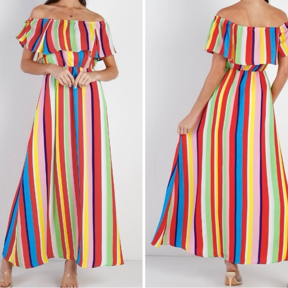 Small Sugar Lips Striped Maxi Dress
